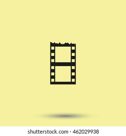 Blank film strip. Celluloid icon.