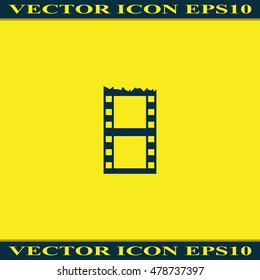 Blank film strip. Celluloid icon.