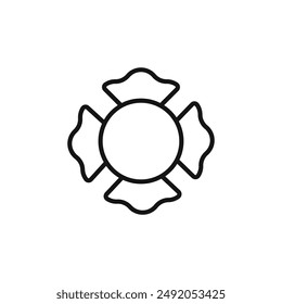 Blank Fire Department badge icon outline collection in black and on white background