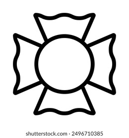 Blank Fire Department badge icon linear logo mark in black and white