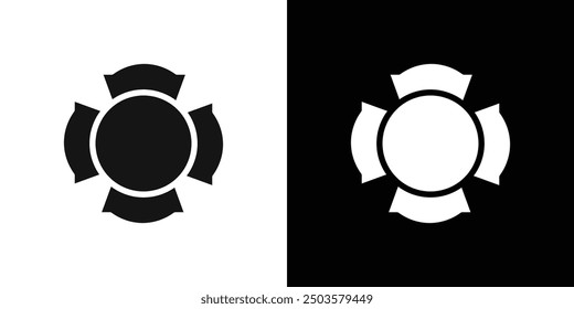 Blank Fire Department badge icon line art vector