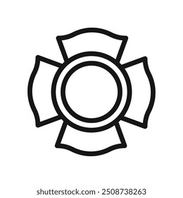 Branco Fire Department ícone do distintivo Black line art vetor logo