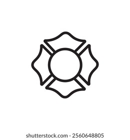 Blank Fire Department badge icon Outline vector for web ui