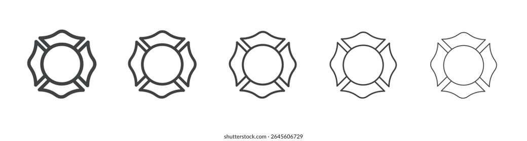 Símbolo em branco do emblema do Corpo de Bombeiros símbolo do vetor da ilustração do contorno