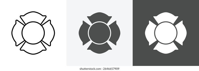 Em branco ícone do emblema do Corpo de Bombeiros definir arte vetorial