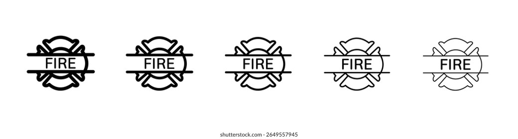 Branco Corpo de Bombeiros ícone plana simples esboço logotipo