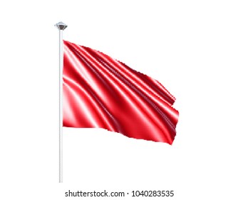 Blank flag. Isolated on white background. Vector illustration. Halftone style. 
