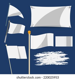 blank flag in various style - vector illustration
