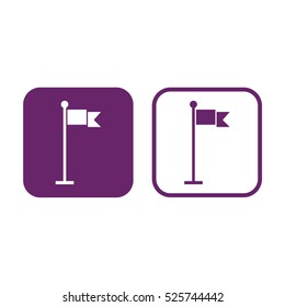 Blank flag vector icon. Purple and white