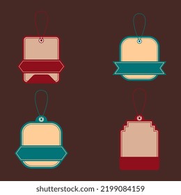 etiquetas de venta de diseño plano en blanco