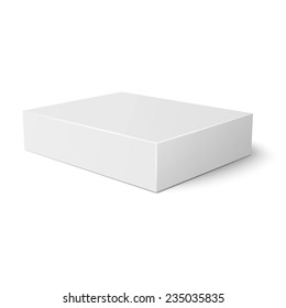 Blank Flat Paper Or Cardboard Box Template Lying On White Background Packaging Collection. Vector Illustration.