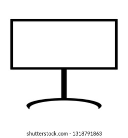 blank flat wide screen display computer monitor isolated on white background; vector illustration 