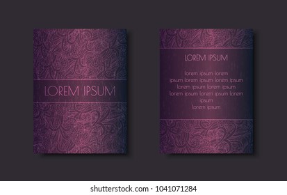 Blank Flayer with doodle ornament. Abstract Retro Ornate Mandala Background for greeting card, Brochure, Card or Invitation with Islamic, Arabic, Indian, Ottoman, Asian Moroccan motifs. Flyer template