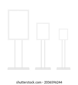Blank Floor Standing Display Stands for Advertising, Isolated on White Background. Vector Illustration