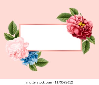 Blank floral frame card illustration