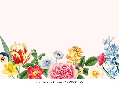 Blank floral frame design vector
