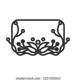 Blank floral frame Logo template Icon Illustration Brand Identity.Isolated and flat illustration. Vector graphic