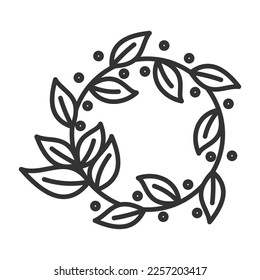 Blank floral frame Logo template Icon Illustration Brand Identity.Isolated and flat illustration. Vector graphic