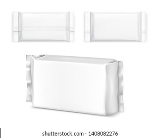 Blank flow pack isolated on white background. Vector illustration. Pack can be used in the adv, promo, packadge, etc.	