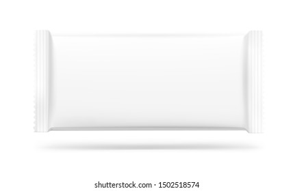 Blank flow pack isolated on white background. Realistick vector illustration. Vector illustration template ready for your desing. It can be use for presentation packaging, promo, adv and etc.