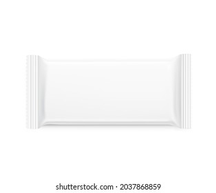 Blank flow pack isolated on white background. Vector illustration. Mockup can be used in the adv, promo, package, etc.	