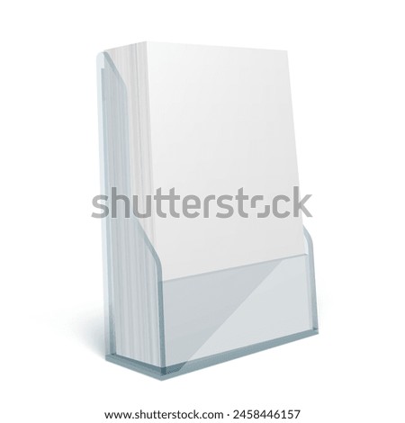 Blank Flyer Glass Or Plastic Transparent Holder Stand. EPS10 Vector