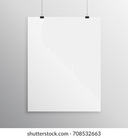 Blank Flyer Mockup Template Hanging With Clip