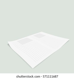 Blank flyer paper isolated on green to replace your design