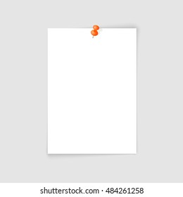 Blank flyer poster with drawing pin, mockup