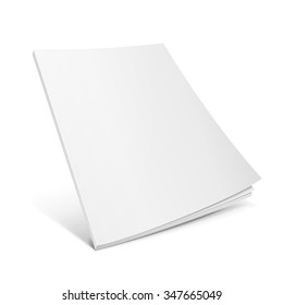Blank Flying Cover Of Magazine, Book, Booklet, Brochure. Illustration Isolated On White Background. Mock Up Template Ready For Your Design. Vector EPS10 - Shutterstock ID 347665049