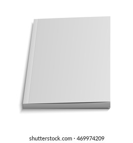 Blank Flying Cover Of Magazine, Book, Booklet, Brochure. Illustration Isolated On White Background. Mock Up Template Ready For Your Design. Vector EPS10