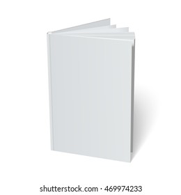 Blank Flying Cover Of Magazine, Book, Booklet, Brochure. Illustration Isolated On White Background. Mock Up Template Ready For Your Design. Vector EPS10