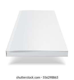 Blank Flying Cover Of Magazine, Book, Booklet, Brochure. Illustration Isolated On White Background. Mock Up Template Ready For Your Design. Vector EPS10