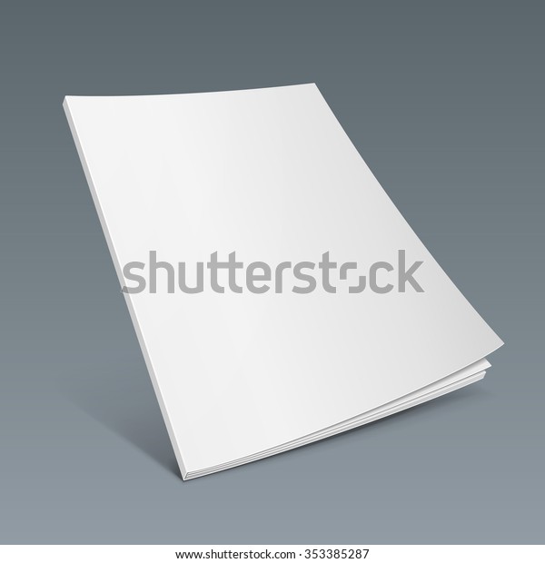 Blank Flying Cover Of Magazine,\
Book, Booklet, Brochure. Illustration Isolated On Gray Background.\
Mock Up Template Ready For Your Design. Vector\
EPS10