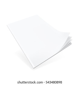 Blank Flying Cover Of Magazine, Journal, Book Or Booklet. Clear Template. EPS10 Vector