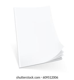 Blank Flying Cover Of Magazine, Journal, Book Or Booklet. Clear Template. EPS10 Vector