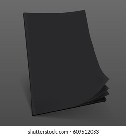 Blank Flying Cover Of Magazine, Journal, Book Or Booklet. Clear Template. EPS10 Vector