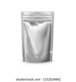 Blank Foil Plastic Pouch Food Bag. EPS10 Vector