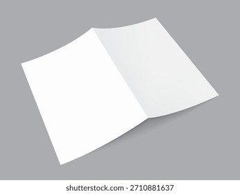 folheto dobrado em branco livreto cartão postal cartão de visita ou brochura mockup no fundo cinza