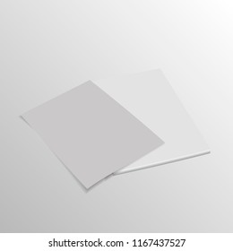 Blank folded leaflet white paper template ready for your business. Vector illustration