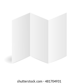 Blank Folded Leaflet White Paper Template for Invitations, Brochures. Vector illustration