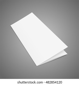 Blank Folded Leaflet White Paper Template Ready for Your Business. Vector illustration
