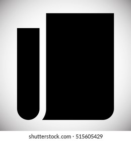 Blank, folded paper icon. Abstract notepaper, notepad symbol.