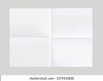 Blank of folded in a quarter paper. Realistic paper with shadow - stock vector. - Shutterstock ID 1579310830