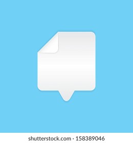 Blank Folded Rectangle Paper Speech Bubble