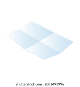 Blank folded white sheet of paper 3d isometric vector illustration