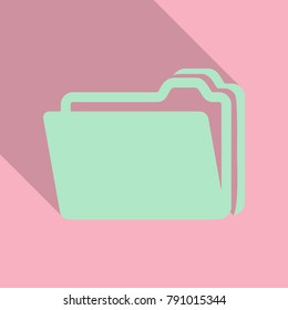Blank folder color, include 2 files in flat style with shadow. Bend card flyer for business presentation illustration