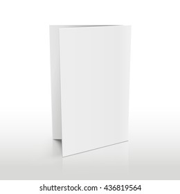 Blank folder white brochure. Vector 3D mockup. Realistic paper brochure and empty paper mockup of illustration