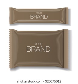 Blank Food Bag Packaging For Coffee, Salt, Sugar, Pepper, Spices, Sachet, Sweets, Chips, Cookies Or Candy. 