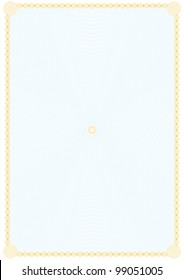 Blank form for a certificate with abstract calligraphic border for your design. Vector illustration.